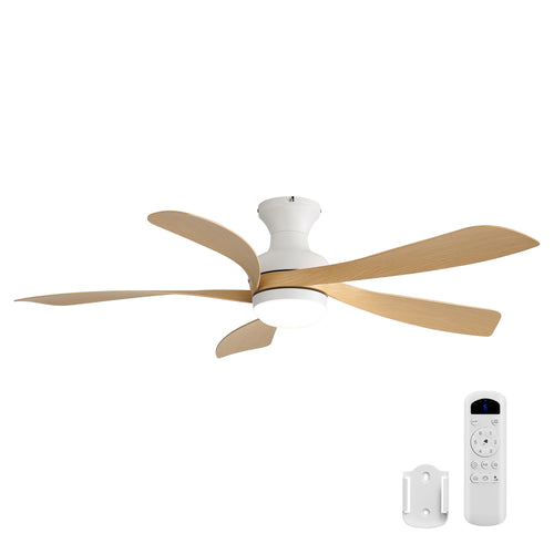 52" DC Flush Mount Ceiling Fan with Remote Control