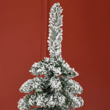 HOMCOM 6' Tall Unlit Snow Flocked Artificial Christmas Tree, Slim Pencil Xmas Tr