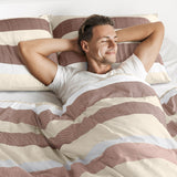 2-Piece Twin/Twin XL Comforter Set, Stripe Texture, Terracotta