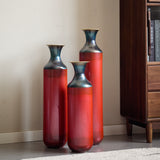 Modern White Metal Droplet Vase Set 3-Piece Home Decor