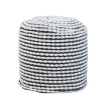 White Waterproof Cylindrical Pouf Ottoman 20x20x18