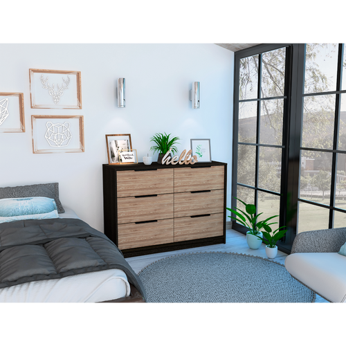 Kaia 4 Drawer Dresser Black Pine Wood