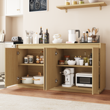 4 Door Sideboard Buffet Cabinet with Power Outlet