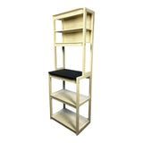 23.62" White and Black color Bakers Rack for Kitchen with Storage, Coffee Bar