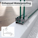 56"-60"W*60" H Semi-Frameless Double Sliding Shower Door, Bypass Shower Door