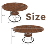 Stone Dining Table Walnut/Black 49"
