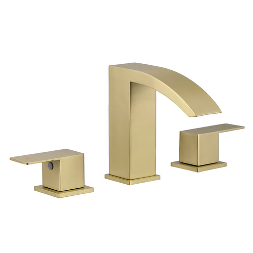 8 Inch Widespread Stainless Steel Bathroom Sink Faucet Nickel Gold