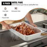 6 Pack Steam Table Pans 20.9 x 12.8 x 3.9 Inch Deep Steam Table Pan Full Size