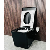 Black Square Smart Toilet with Built-in Tank for Bathroom, Remote Control
