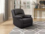 Dark Brown Faux Leather Reclining Chair Pillowtop Arms