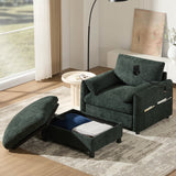 Chenille Chaise Sofa Green