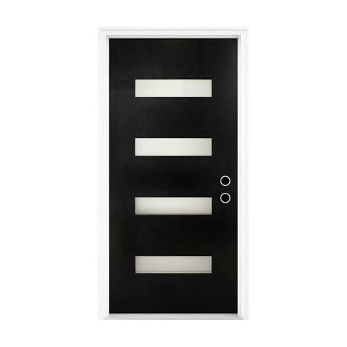 36 x 80 FRP Entry Door Slab with Frosted Glass - Contemporary Style