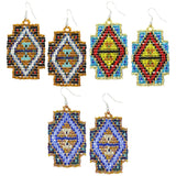 Mayan Pyramid Beaded Earrings