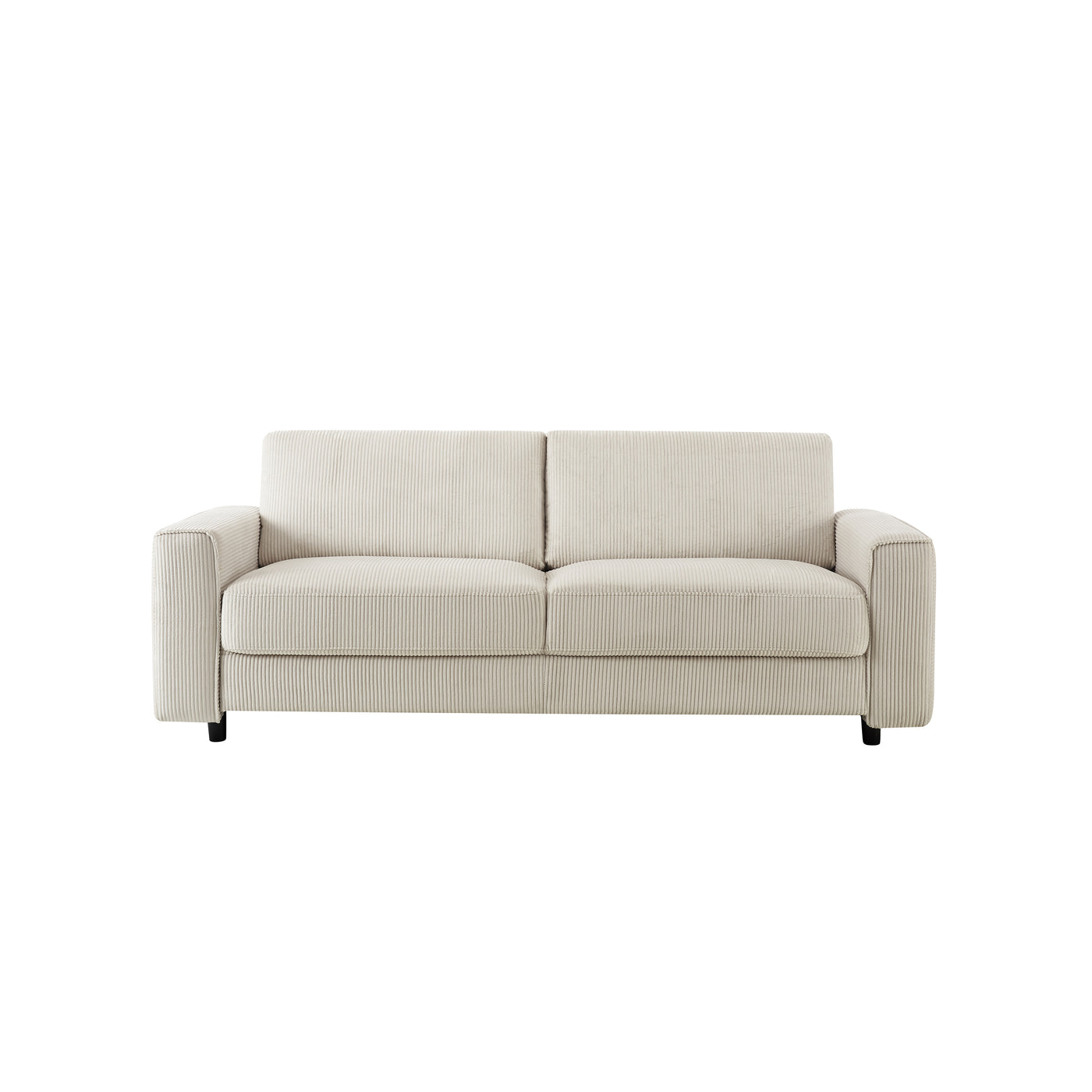 Modern Minimalist 3-Seater Corduroy Sofa, Beige