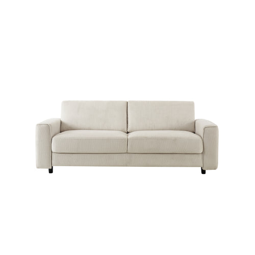Modern Minimalist 3-Seater Corduroy Sofa, Beige
