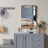 24x36 Gold Metal Framed Rectangular Bathroom Mirror for Wall