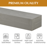 60" Fir Wood Floating Shelf Fireplace Mantel Grey Solid Wood