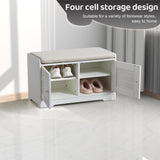 28.74"Shoe Storage Bench with 2 Door Cabinet, Entryway Bench