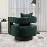 Boucle Accent Chair Swivel Green