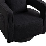 Boucle Accent Chair Swivel Black