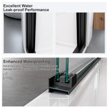56"-60"W*72" H Semi-Frameless Double Sliding Shower Door, Bypass Shower Door