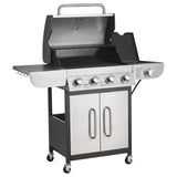 Gas Grill, 4 Burner Propane Gas Grill with Side Burner