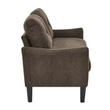 Dark Brown Tufted Loveseat with Polyester Upholstery 56x30x34