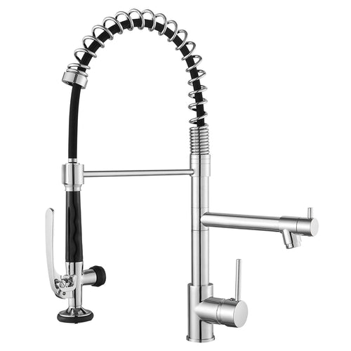Commercial Kitchen Sink Faucet Pull Down Sprayer Single Handle