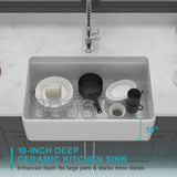 33" White Farmhouse Kitchen Sink Workstation