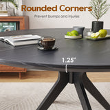 47.2" Round Dining Table Seats 4-6 Solid Wood Pedestal