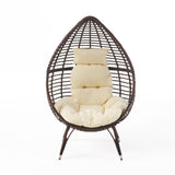 Teardrop Patio Chair with Water Resistant Cushion Multi-Brown