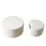 Round Corduroy Nesting Tables Set of 2 Beige