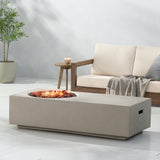 Rectangle 14.75 in MGO Fire Pit 50,000 BTU Light Grey (Tank Cover Not Included)