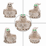Halloween Ghost Storage Bowl Figurine, Spooky Candy Dish with LED Light for Hall
