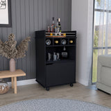 Phoenix Bar Cart with 2 Shelves 4 Cubbies Cabinet