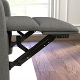 Velvet Recliner Swivel Power Dark Gray
