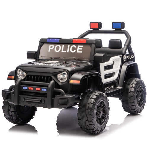 12V Kids Electric Police Car W/ Parent Remote Control,Dual drive,Four-wheel Susp