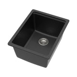 Quartz Bar Sink - 15" x 20" Black Granite Composite Workstation Undermount