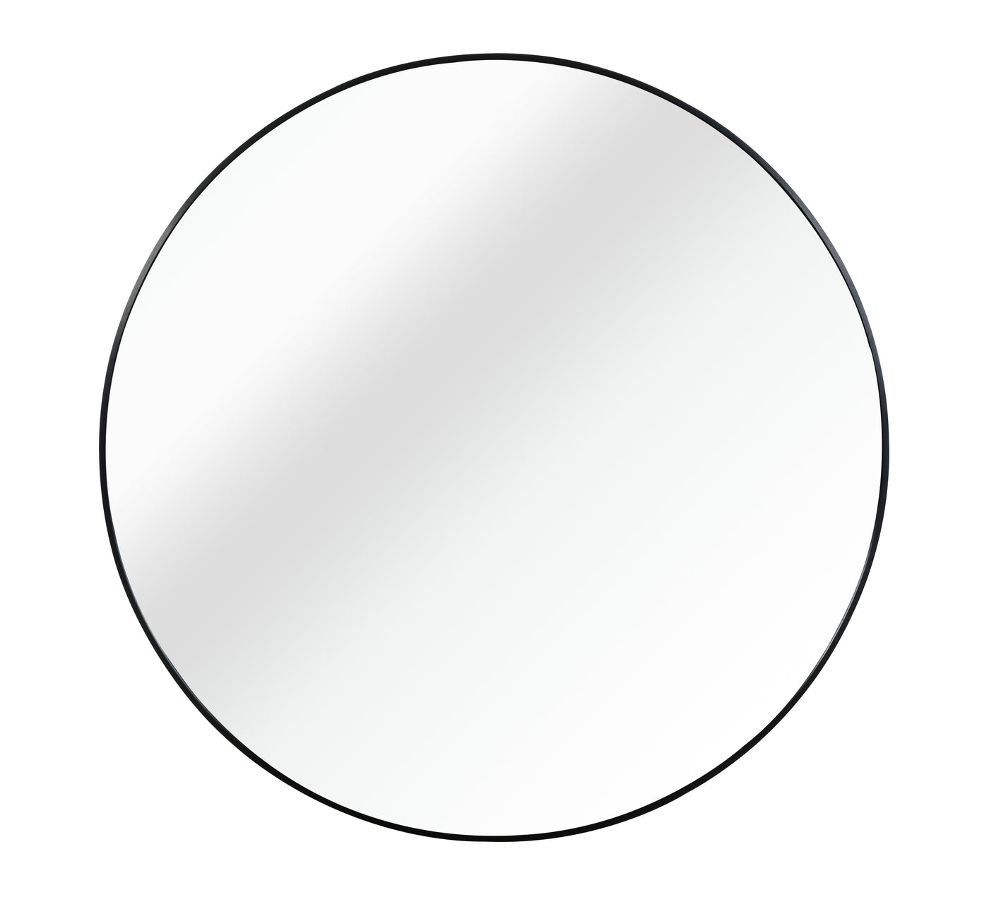 Black 20" Round Metal Bathroom Mirror