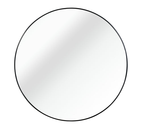 Black 20" Round Metal Bathroom Mirror