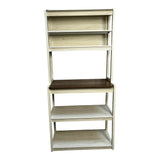 31.50" White and Rustic Brown color 5-Tier Bakers Rack for Kitchen