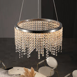 Crystal LED Chandelier 16" - Chrome, Adjustable 3000K-6000K