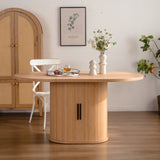 59" Oval Dining Table 4-6 Person Kitchen Storage Shelf