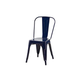 Set of 2 Dark Blue Industrial Metal Dining Chairs 18