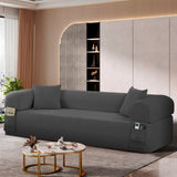 Gray Spring Sofa with High-Density Foam and Storage