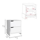 Nightstand - Two Drawers - Manufactured Wood - 17" x 14.6" Top