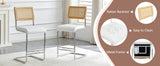 Set of 4 Faux Leather Bar Stool White