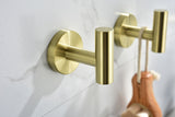 6 Pack Brushed Gold Bathroom Wall Hooks