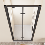 Framed Bi-fold Pivot Shower Door 32"x72" Space-saving Folding Shower Enclosure