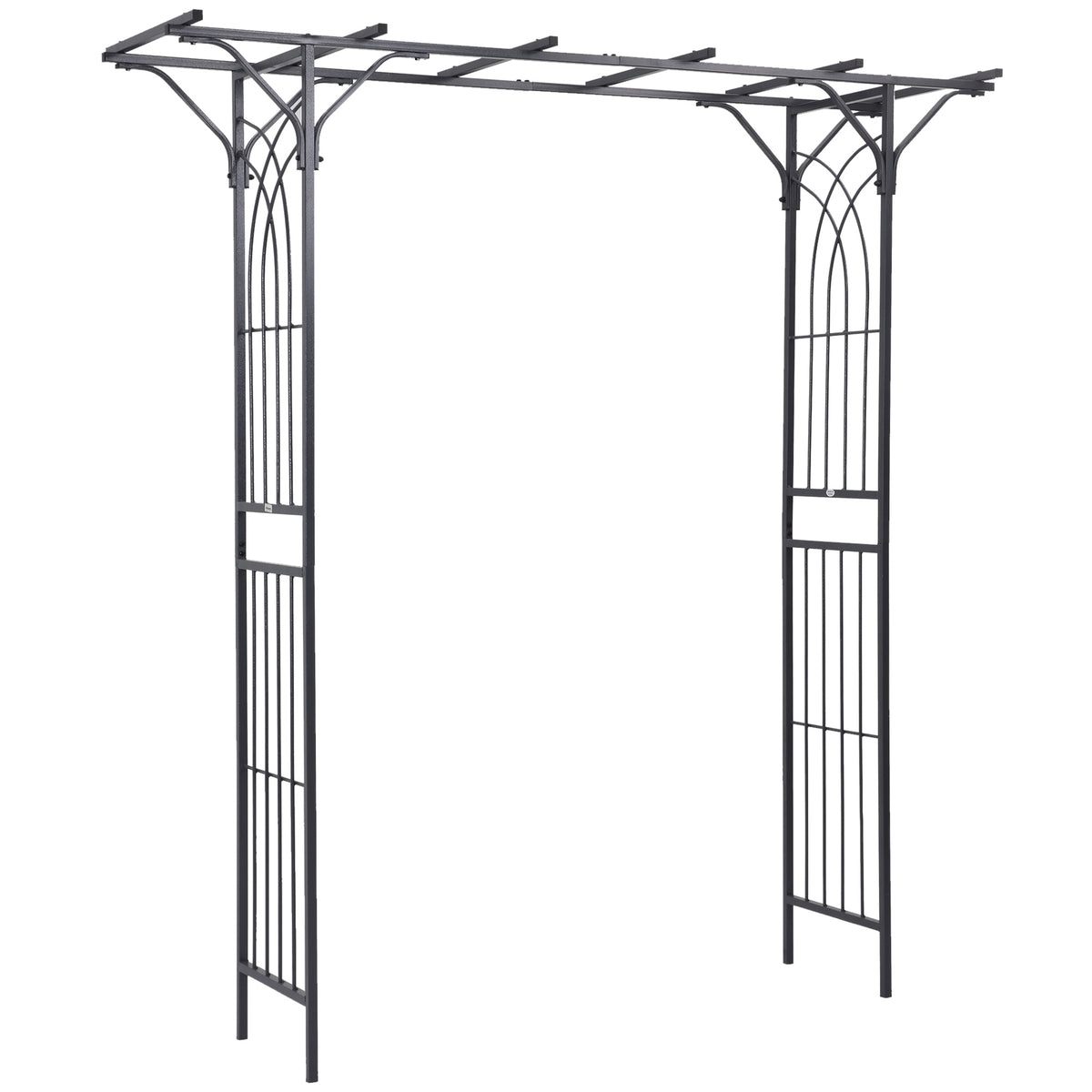 Outsunny 82'' Decorative Metal Garden Trellis Arch with Durable Steel Tubing & E